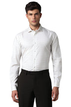 Louis Philippe MenS Cotton Blend Slim Fit Shirt (Lysfasspr90545_White, 42