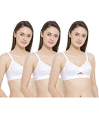 Rupa Womens Cotton Foam Wire Free Everyday Bra White