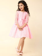 A.T.U.N. Girls Double Bow Dress Baby Pink