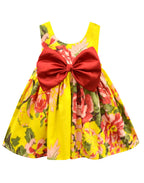 A.T.U.N. (ALL THINGS UBER NICE) Girls Floral Printed Round Neck Sleeveless Bow Fit & Flared Dress