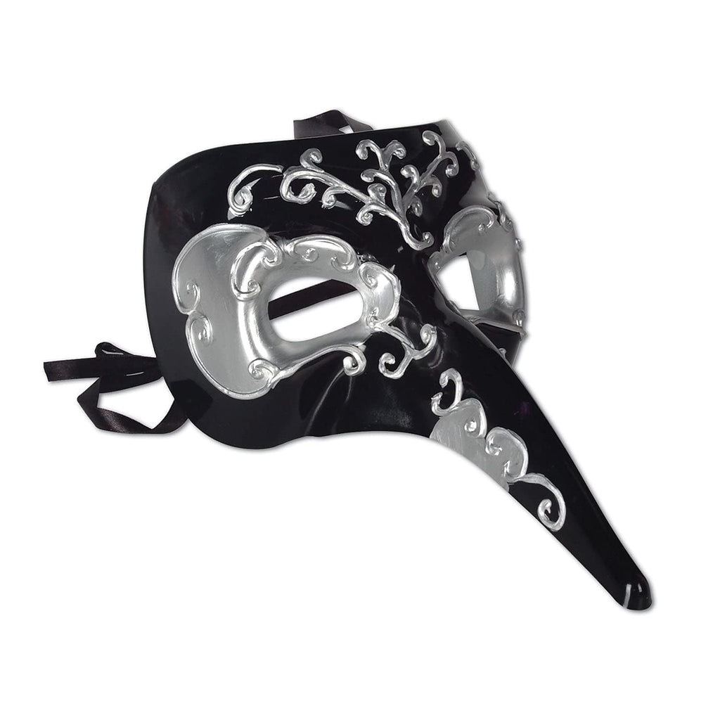 Beistle Black Silver Long Nose Mask (54207-BKS)