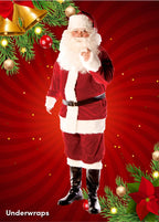 Underwraps Men's Deluxe Santa, Red/White/Black, One Size