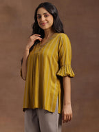 Libas WomenS Rayon Woven Regular Kurtis (29106Or Mustard