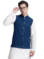 Jompers Mens Sequins And Embroidered Waistcoat