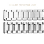 Kai Tian Stainless Steel Watch Band 20mm Brushed & Polished Finish Watch Strap Replacement Bracelet with Fold Over Clasp Double