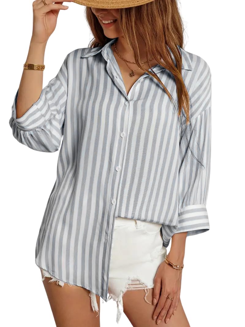 Indoprimo Striped Western Shirt For Women | Oversized Stylish Shirt Tops For Women