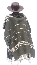 Sharpshooter Clint Eastwood Spaghetti Western Original Pattern 100% Wool Poncho w Leather Hat