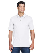 Mens 6 oz Ringspun cotton Piqu Short-Sleeve Polo - WHITE - 5XL(D0102H7NJc8)