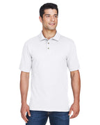 Mens 6 oz Ringspun cotton Piqu Short-Sleeve Polo - WHITE - 5XL(D0102H7NJB2)