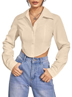 Greciilooks WomenS Regular Fit Western Shirt (Gl-W1915_Cream