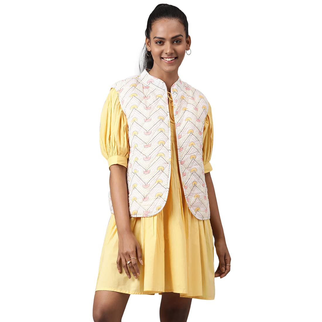 Fabindia Women Printed Reversible Jacket Cotton_M