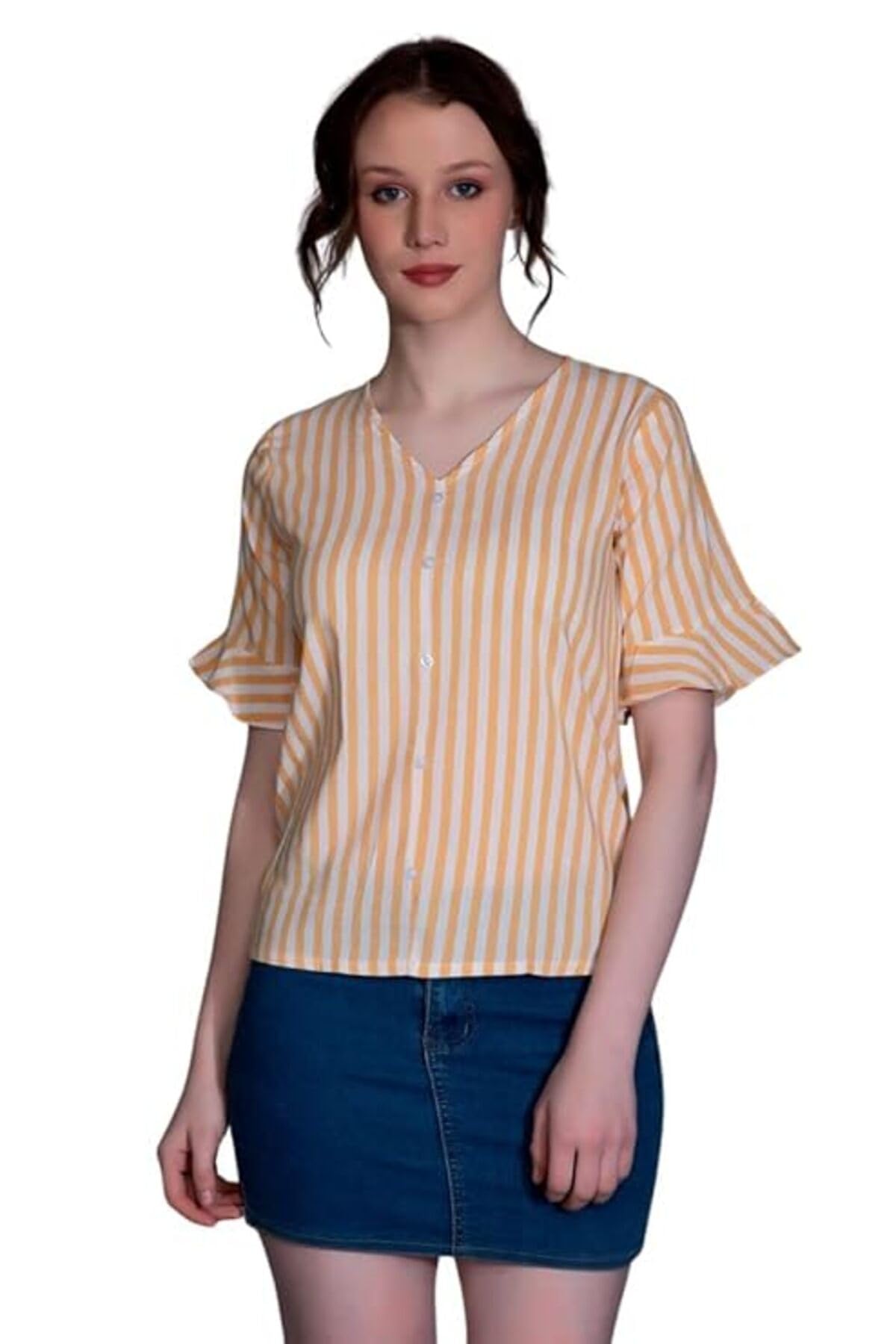 OM SAI LATEST CREATION Womens Western Top with Lining Printed & Half Bell Sleeves for Women || Casual Wear || Running Wear || T