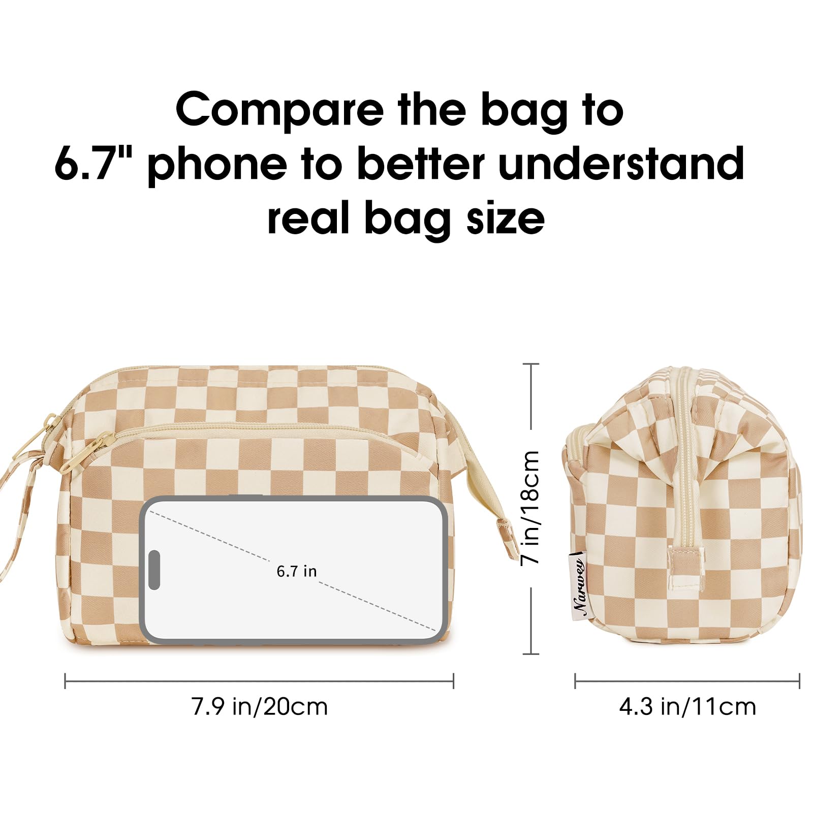 Narwey Large Women Makeup Bag Wide-open Make up Bag Travel Cosmetic Organizer Toiletry Bag for Cosmetics Toiletries Accessories