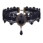 AOCHEE Black Lace Choker Necklace Lace Gothic Choker for Women for Halloween Weeding Costume Party Prom Vampire Choker (Black)