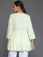 Libas Women Embroidered Rayon A-Line Kurti