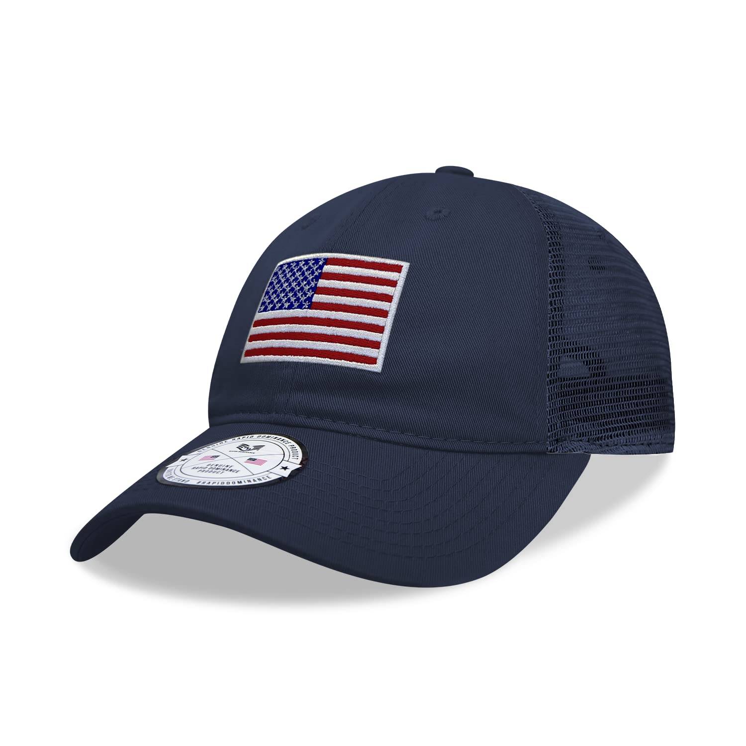 Relaxed Trucker Cap, USA Flag, Navy