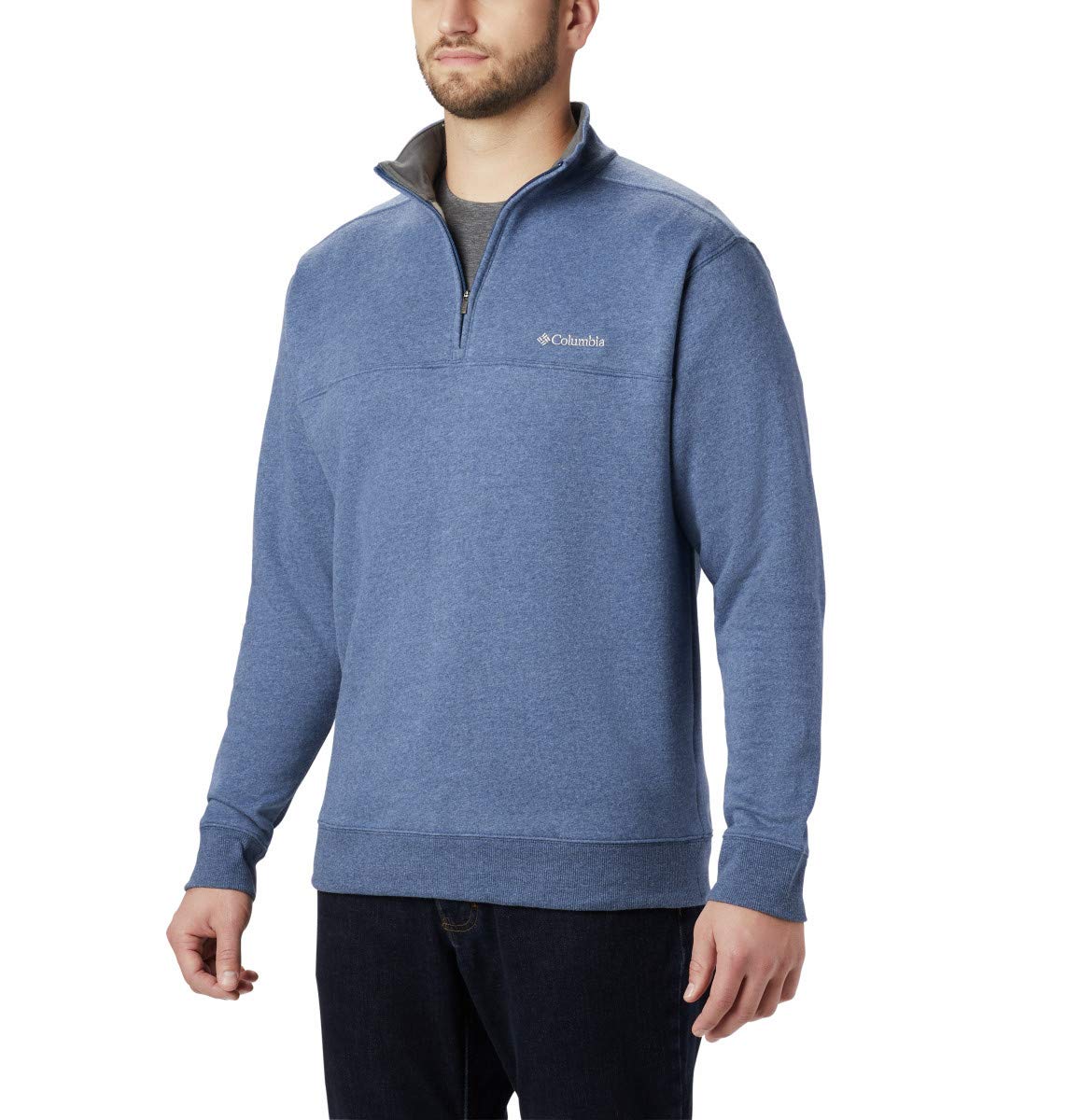 columbia Mens Hart Mountain II Half Zip Jacket, carbonHeather, Small