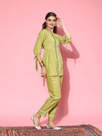 Stylum Womens Self Design Rayon Blend Kurti Pant Set