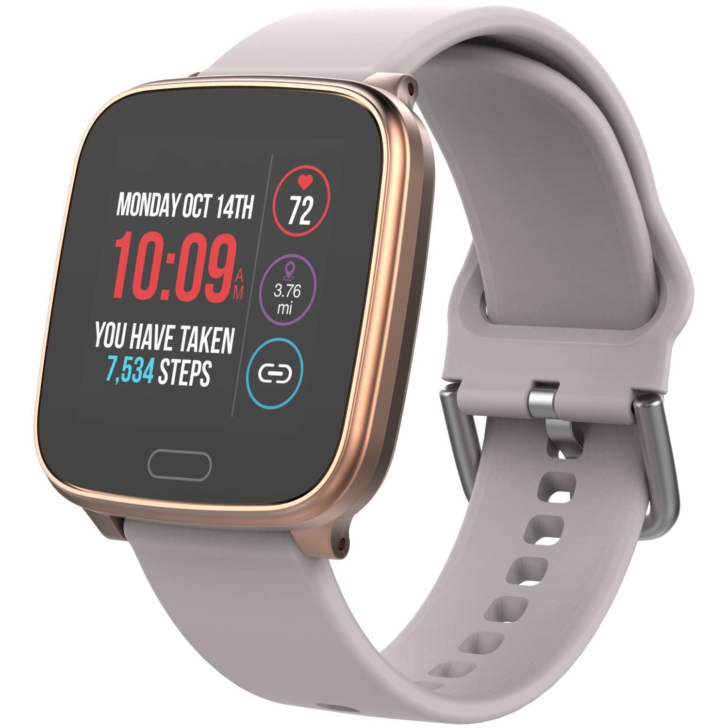 iConnect by Timex Active Smartwatch with Heart Rate, Notifications & Activity Tracking 37mm - Rose Gold-Tone with Blush Resin St