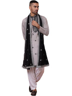 Jompers Mens Embroidered Silk Blend Kurta Salwar And Dupatta Set