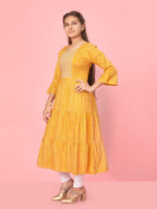 Aarika Girls Cotton Regular Tunic Shirt (New_KURTI-K-601_Yellow