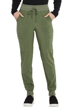 EDS Essentials Jogger Scrubs for Women, Drawstring Scrub Pants Plus Size DK065, 2XL, Olive