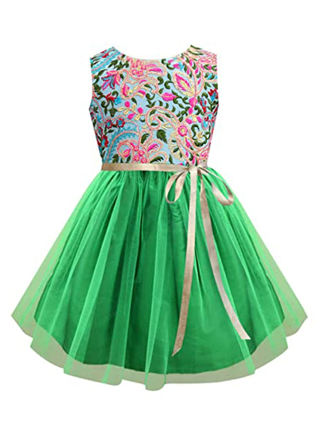 A.T.U.N. (ALL THINGS UBER NICE) Girls Embroidered Birthday Party Frock Dress