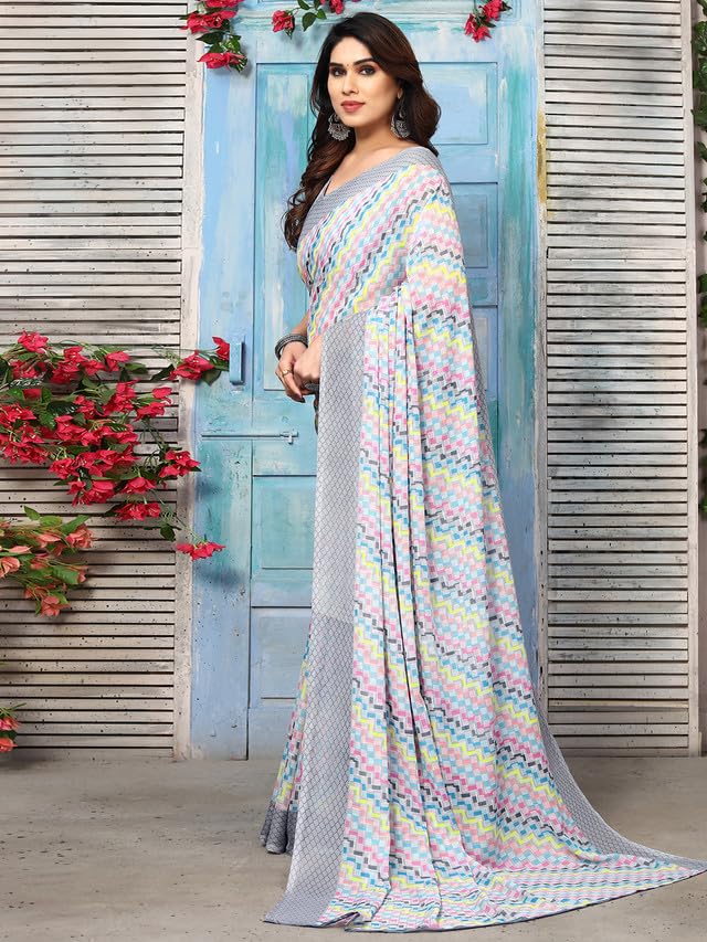 Satrani Womens Printed Georgette Saree