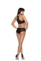 Elegant Moment EM-5484X Cupless halter neck lace bra Q/S / Black/Red