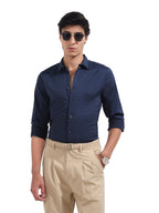 The Indian Garage Co Mens Regular Fit Textured Cutaway Collar Long Sleeves Party Sweater