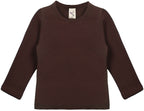 Lilax Girls' Basic Long Sleeve Round Neck Cotton T-Shirt 12 Brown