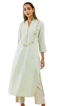 Soch Women Rayon Kurta with Floral Embroidery