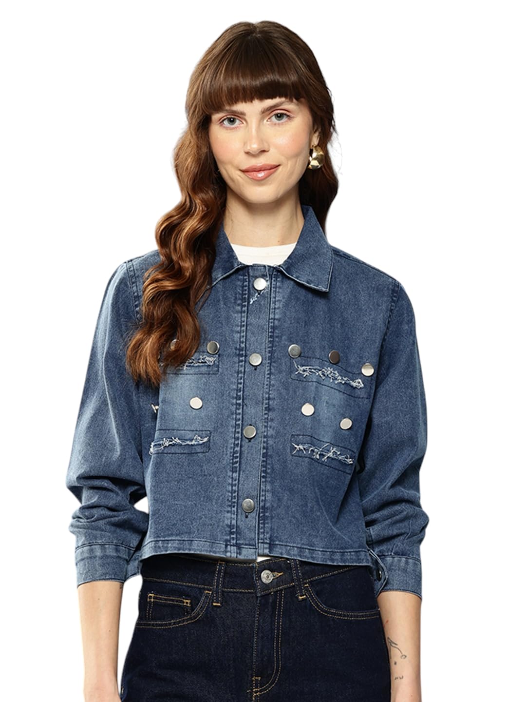 Aarika Womens Casual Wear Blue Colour Solid Denim Jacket-(S-L)-(NEW_DN_W_157_BLUE_M)