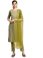 Libas WomenS Cotton Salwar Suit Set (Gs775_Green_S)