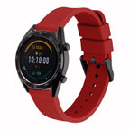 WOCCI 24mm Silicone Watch Band, Quick Release Rubber Replacement Strap with Black Stainless Steel Buckle (Christmas Red)