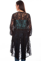 LACE OVERLAY DUSTER W/EMB BUST