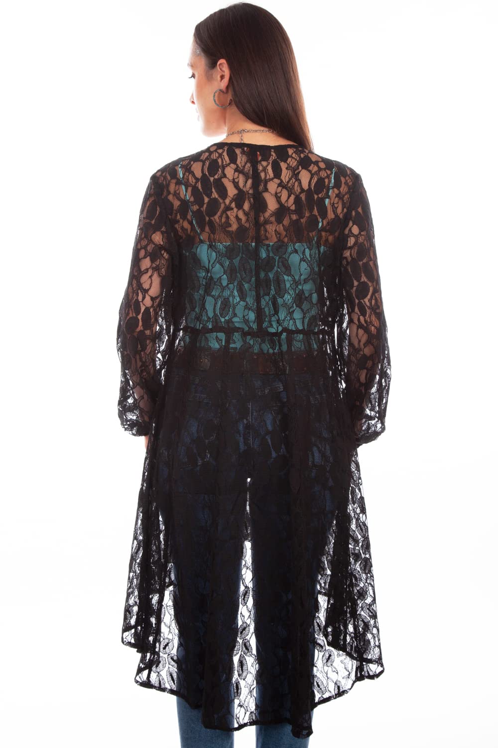 LACE OVERLAY DUSTER W/EMB BUST