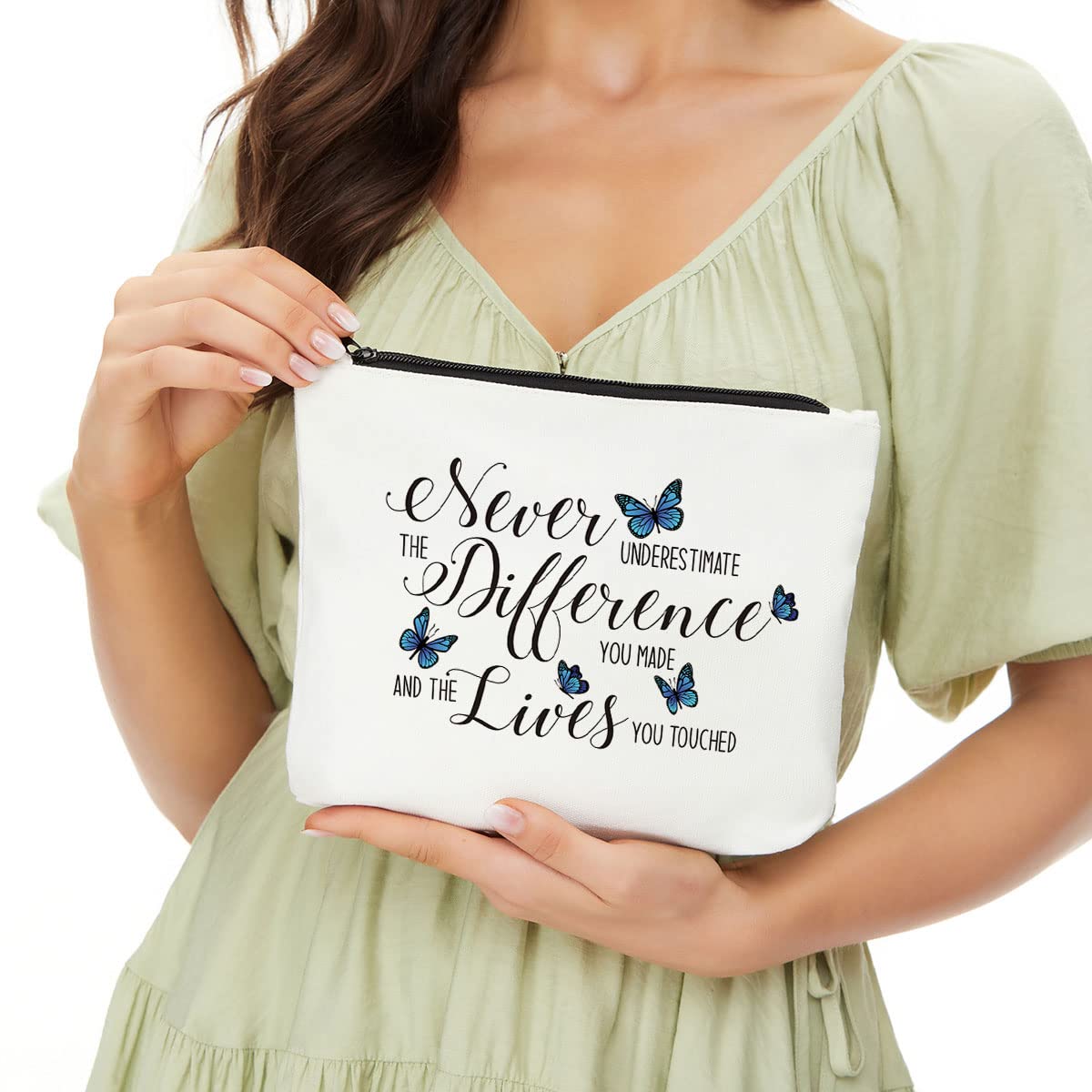 JIUWEIHU Inspirational gift cosmetic bag for women, thank-you gift, birthday gift for friends, sisters gift from sisters Christm