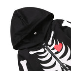 LENSOUS Baby Boy's Skeleton Halloween Costume Long Sleeve Hoodie (0-3 Months, Black01)