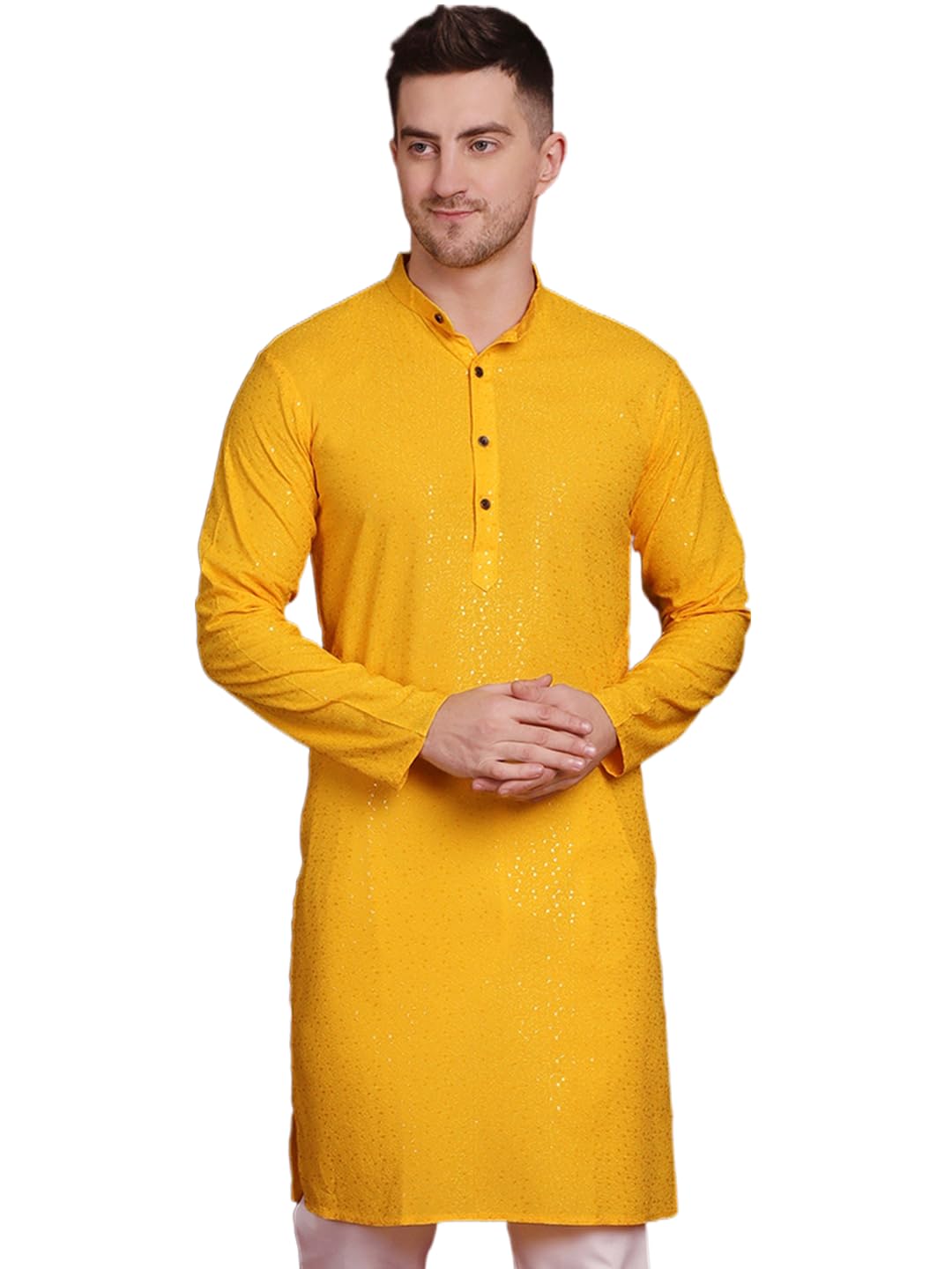 Jompers Mens Sequins Chikankari Kurta