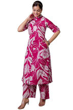 ANNI DESIGNER Womens Rayon Viscose Straight Printed Kurta with Palazzo (Diboli Pink_XL_Pink_X-Large)