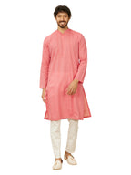 Manyavar Coral Cotton Jacquard|Self Texture Kurta Pyjama Set For Men