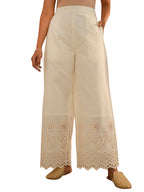 Libas Women Mid Rise Regular Casual Pants (Pl1567_Off White, Xl)