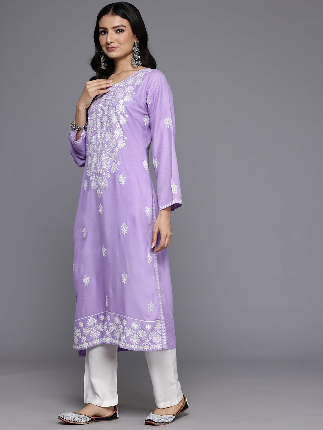 Varanga Women'S Rayon Solid Regular Kurta