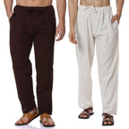 Digital Shopee Men'S Eco-Friendly Cotton Pyjama Pack Of 2 | Cream + Maroon | 32-40Inches
