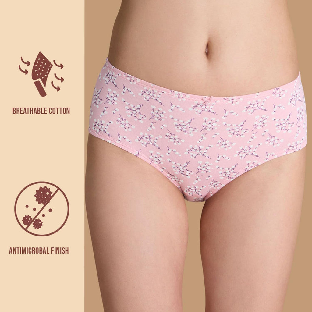 Nykd (Nyp100 Assorted Breathable Cotton Hipster Panty Set For Women | Mid Rise, Medium Coverage With Anti Bacterial & Anti Odour