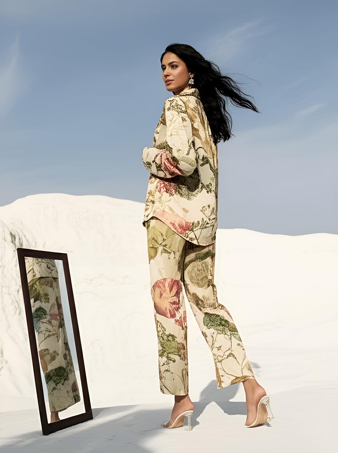 Yashika Cotton Blend Floral Printed Kurta Bottom Set For Women