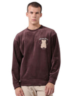 The Indian Garage Co Mens Oversized Self Design Full Sleeves Crew Neck Sweatshirt