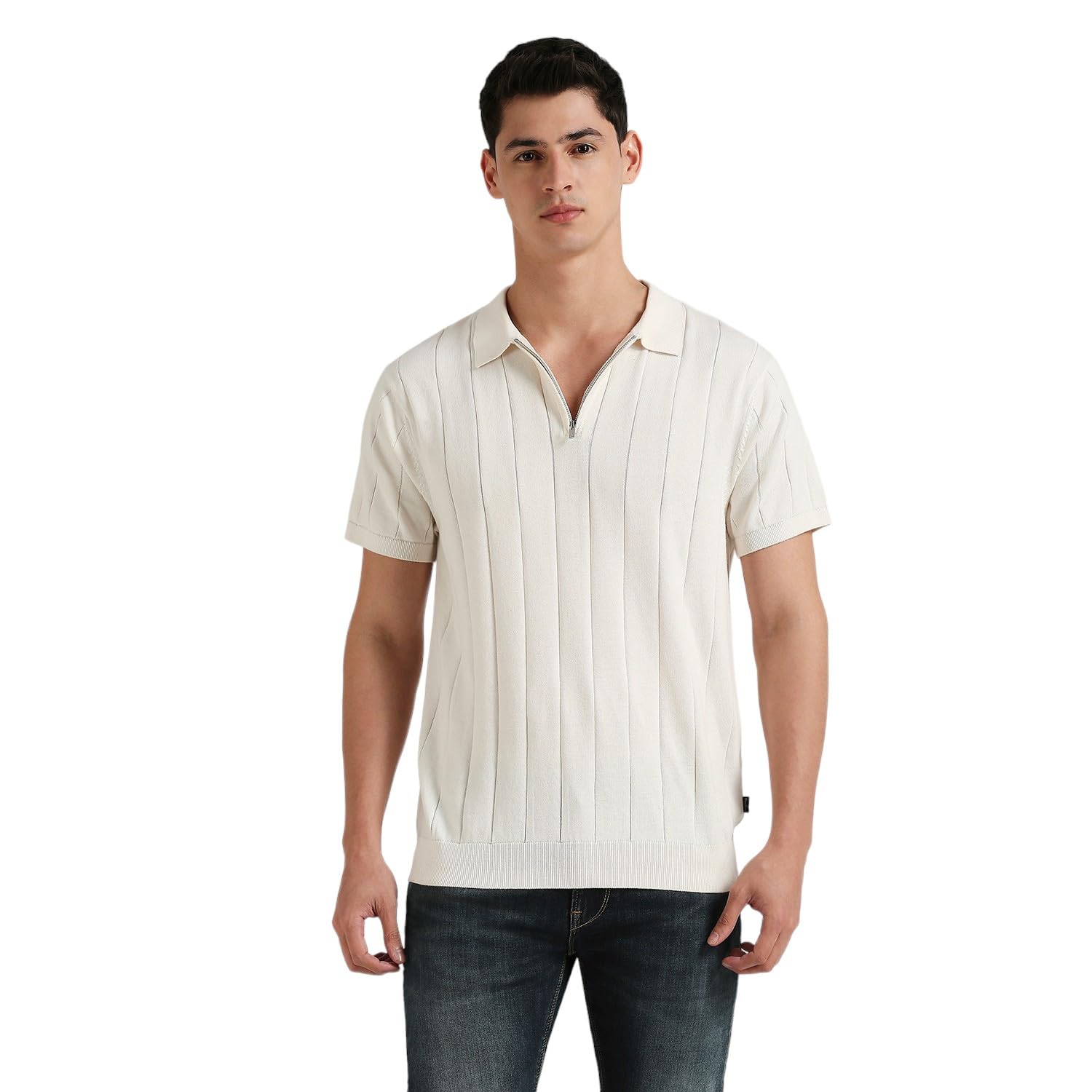 Pepe Jeans MenS Striped Regular Fit T-Shirt (Pm702449_Off White