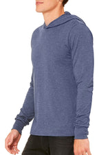 Unisex Jersey Long-Sleeve Hoodie - HEATHER NAVY - XS(D0102H7WFEJ)